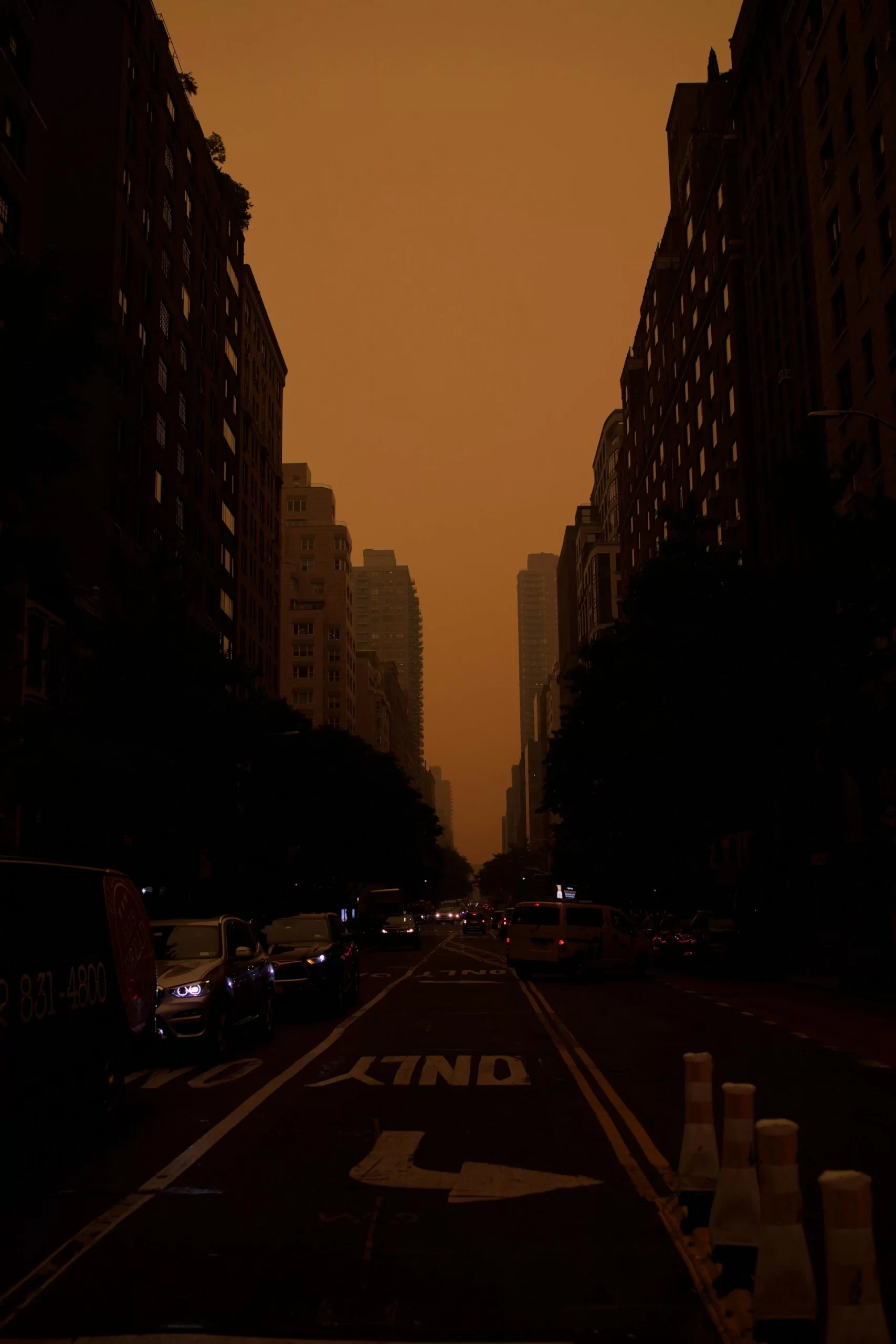 NYC orange sky polution